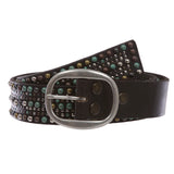 Tiny Multiple Turquoise Rivet Studded Leather Jeans Belt