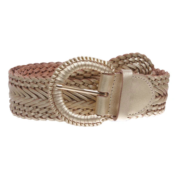 Women's Braided Woven Round Leather Belt