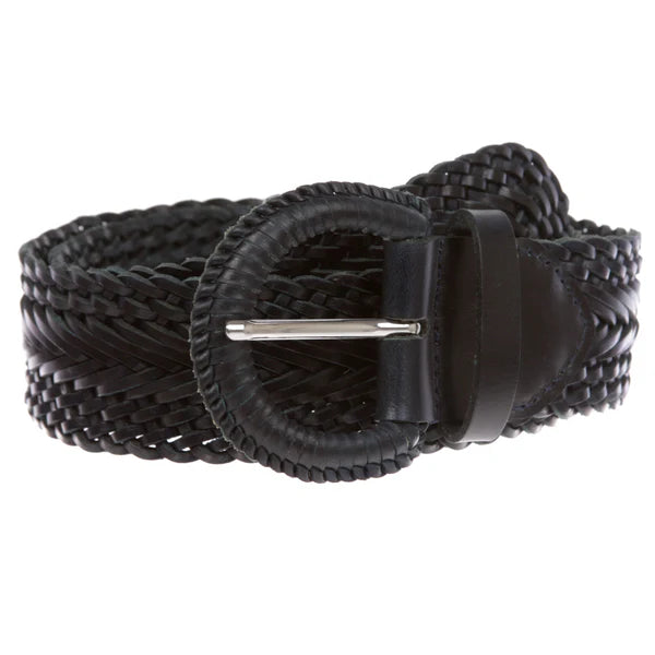 Women's Braided Woven Round Leather Belt