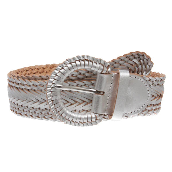 Women's Braided Woven Round Leather Belt