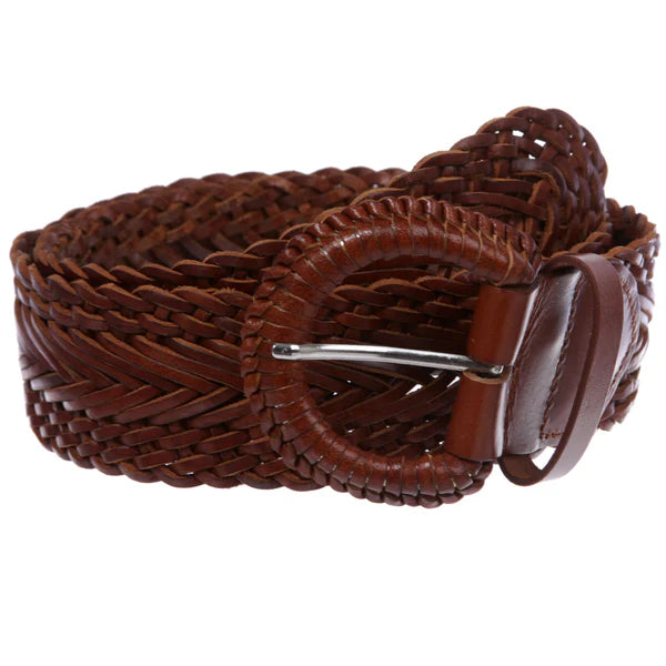 Women's Braided Woven Round Leather Belt