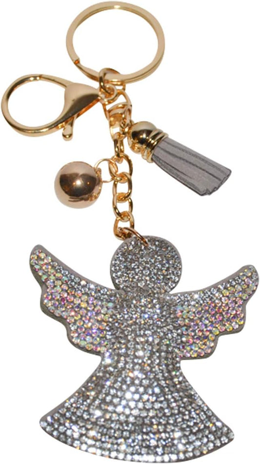 Angel Rhinestone Keychain – Bling Purse & Backpack Charm for Women and Girls
