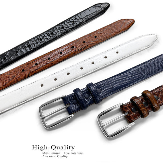 Armando Men's Solid Brass Buckle Italian Calfskin Genuine Leather Belt