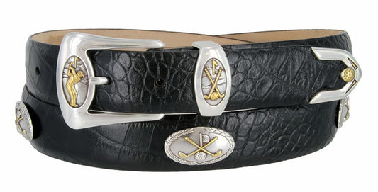 Bayside Genuine Full-Grain Cowhide Leather Designer Dress Golf Belt 1-1/8"(30mm) Wide