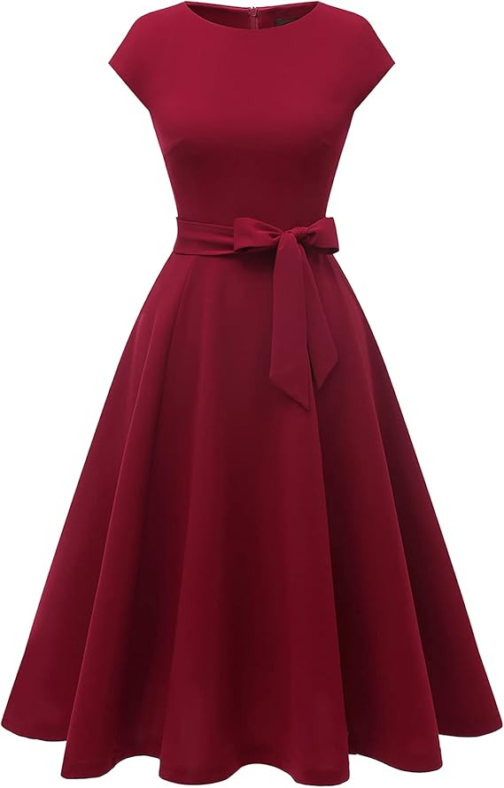Vintage Cap Sleeve Cocktail Dress – Elegant Retro Homecoming Party Dress