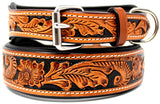 Hand Tooled Dog Puppy Collar Cow Leather 6022A