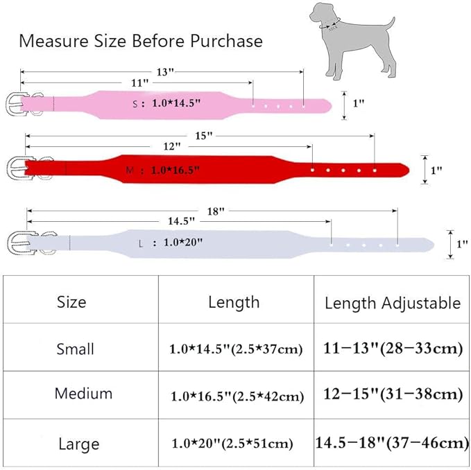 Adjustable Sparkly Crystal Studded Genuine Leather Pet Dog Collar