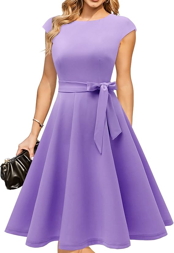 Vintage Cap Sleeve Cocktail Dress – Elegant Retro Homecoming Party Dress