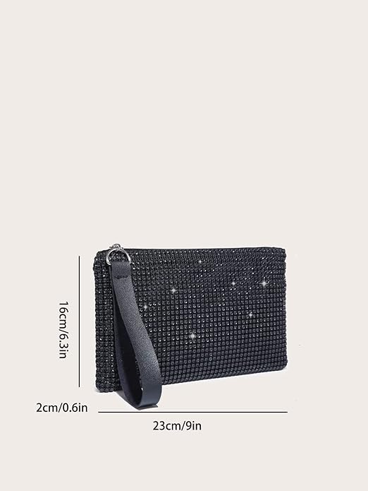 Evening Women's Rhinestone Glitter Wristlet Clutch Purse
