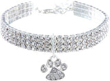 Pet Collar with Crystal Heart Claw Pendant Necklace Chains For Dogs