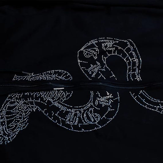 Rhinestone Devil Snake Zip Oversized Y2K Hooded Sweatshirt