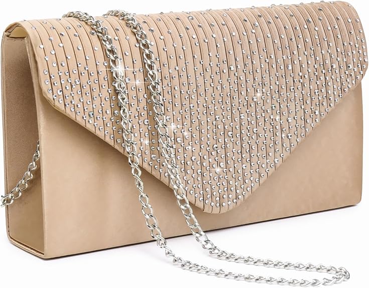 Ladies Frosted Satin Evening Crossbody Envelope Handbag