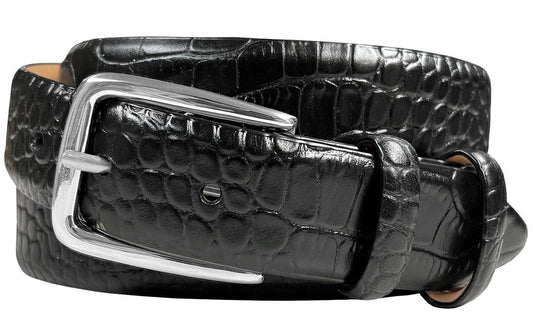 Armando Men's Solid Brass Buckle Genuine Cowhide Formal Leather Belt