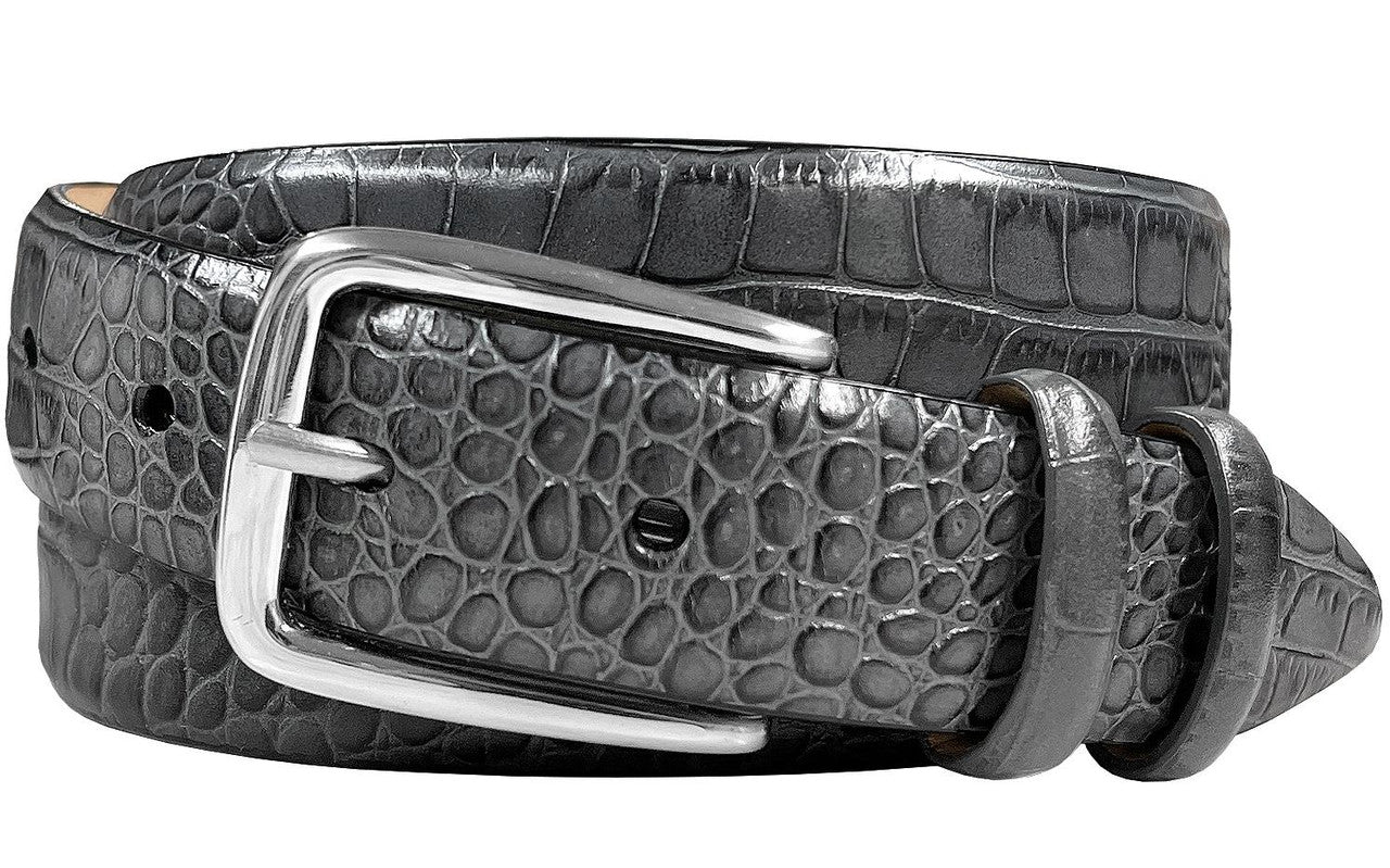 Armando Men's Solid Brass Buckle Italian Calfskin Genuine Leather Belt