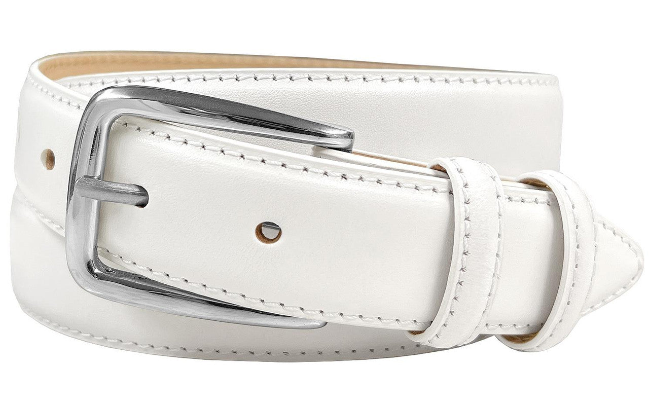 Armando Men's Solid Brass Buckle Italian Calfskin Genuine Leather Belt