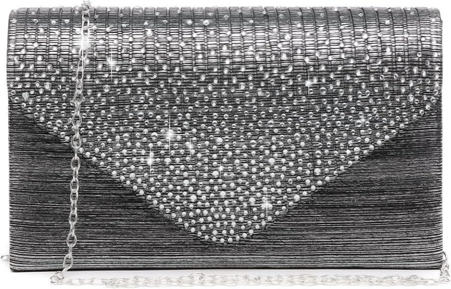 Ladies Frosted Satin Evening Crossbody Envelope Handbag