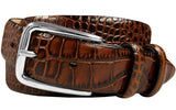 Armando Men's Solid Brass Buckle Italian Calfskin Genuine Leather Belt