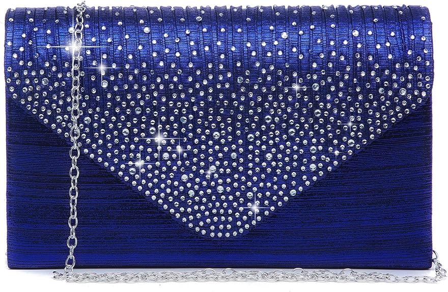 Ladies Frosted Satin Evening Crossbody Envelope Handbag