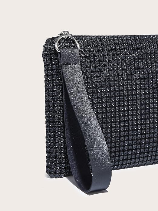 Evening Women's Rhinestone Glitter Wristlet Clutch Purse