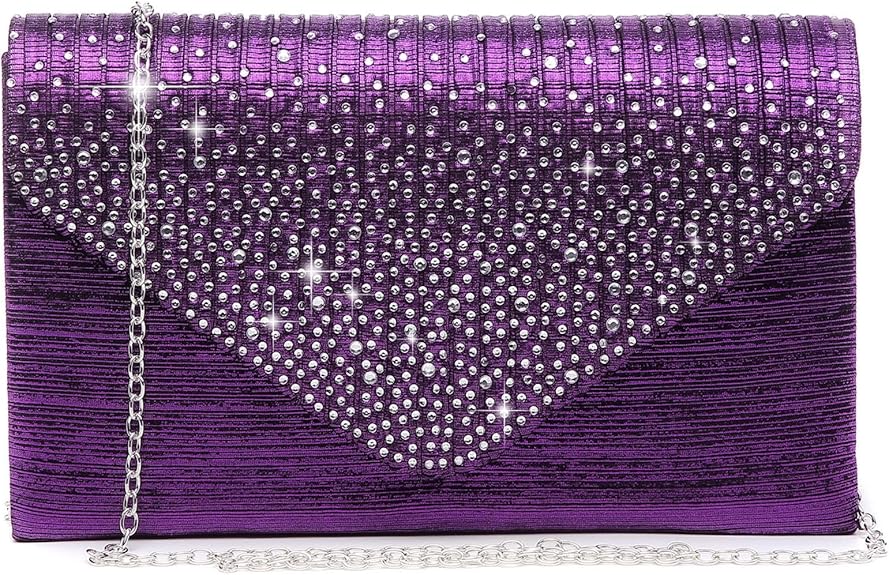 Ladies Frosted Satin Evening Crossbody Envelope Handbag