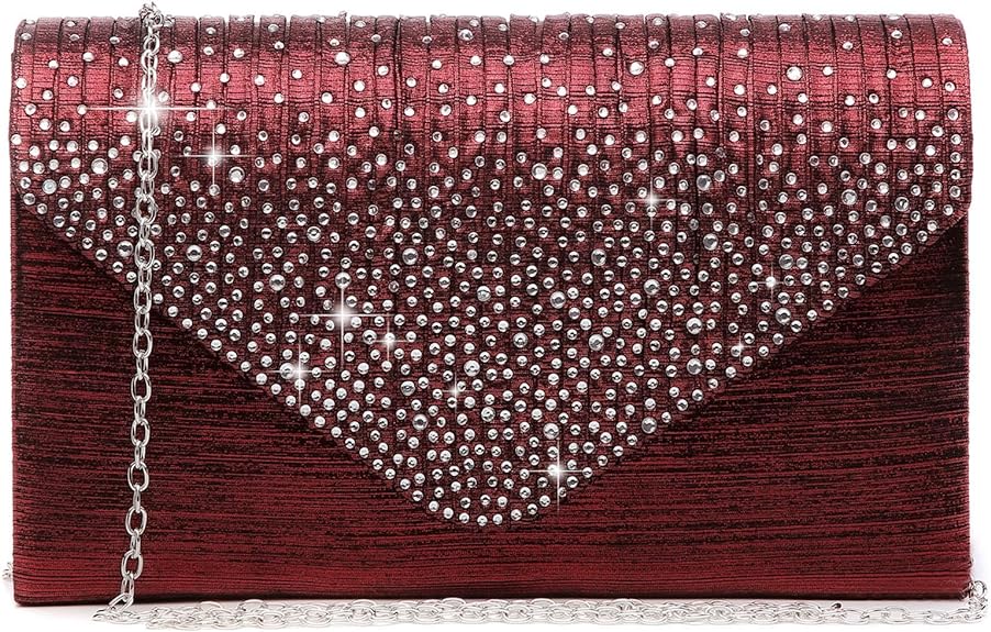 Ladies Frosted Satin Evening Crossbody Envelope Handbag