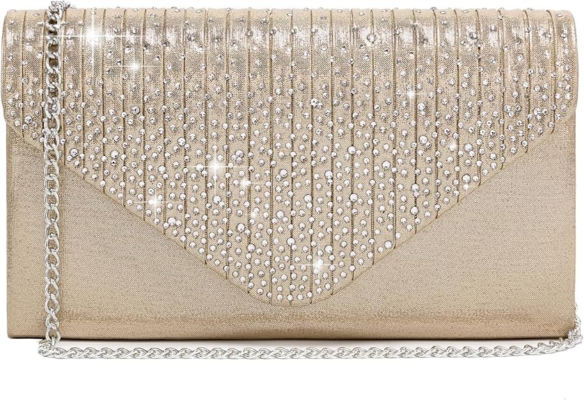 Ladies Frosted Satin Evening Crossbody Envelope Handbag