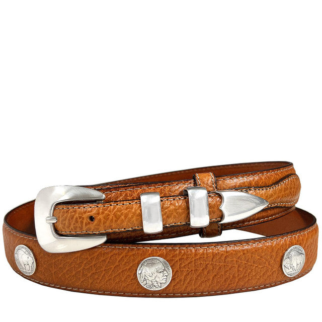 Buffalo Indian Head Coin Conchos Western Leather Ranger Belt