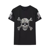 The End Cult" Skull & Crossbones Rhinestone T-shirt