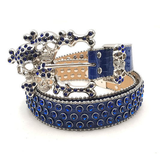 Belt Rhinestone – Luxury Western Leather Belt with Shining Rhinestones & Metal Buckle