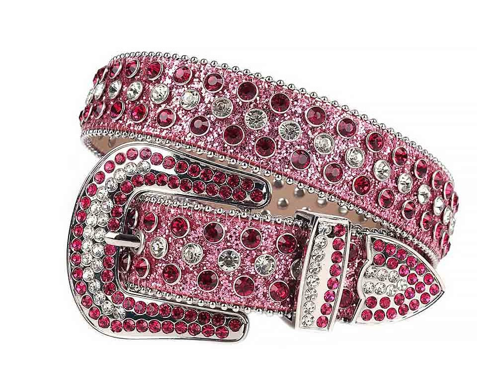 Pink And White Rhinestone Belt
