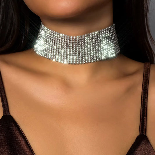 Rhinestone Choker Necklace for Women - Sparkling Crystal Bridal and Party Jewelry