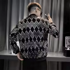 Men’s Rhinestone Bomber Jacket - Hip Hop Y2K Night Club Streetwear