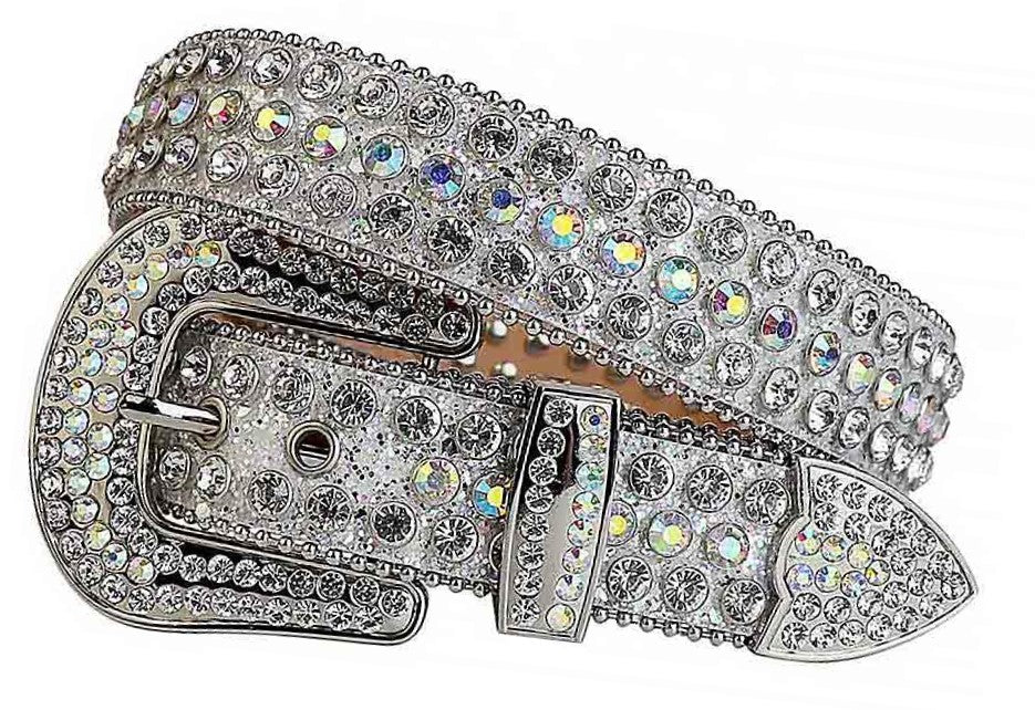Silver Strap With Crystal Rhinestone Belt