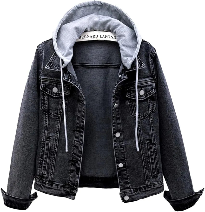 denim jacket with detachable hoodie