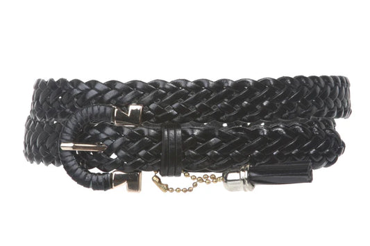 Women's Skinny Braided Leather Belts