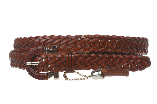 Women's Skinny Braided Leather Belts