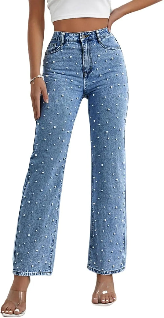 womens embellished denim