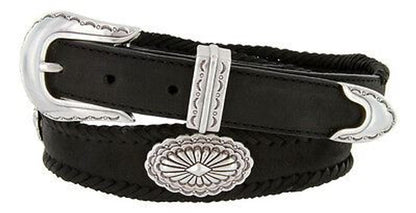 Arizona Southwestern Conchos Crazy Horse Scalloped Genuine Leather Western Belt