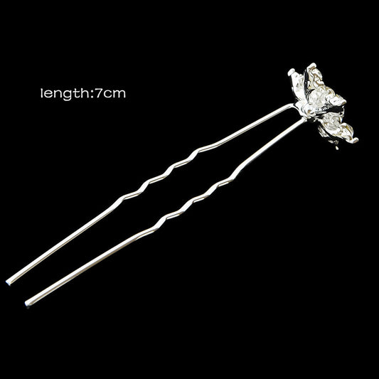 Hair Sticks Styling Transparent Blue Rhinestone Snowflake Hairpins Accessories