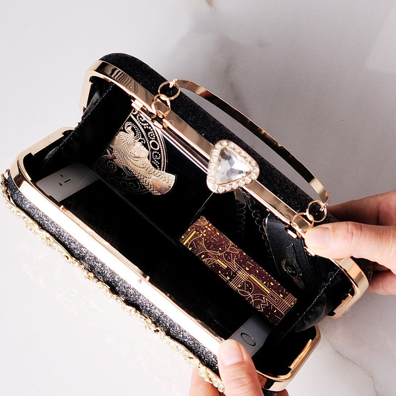 Sparkling Rhinestone Evening Clutch – Diamond Dress Bag