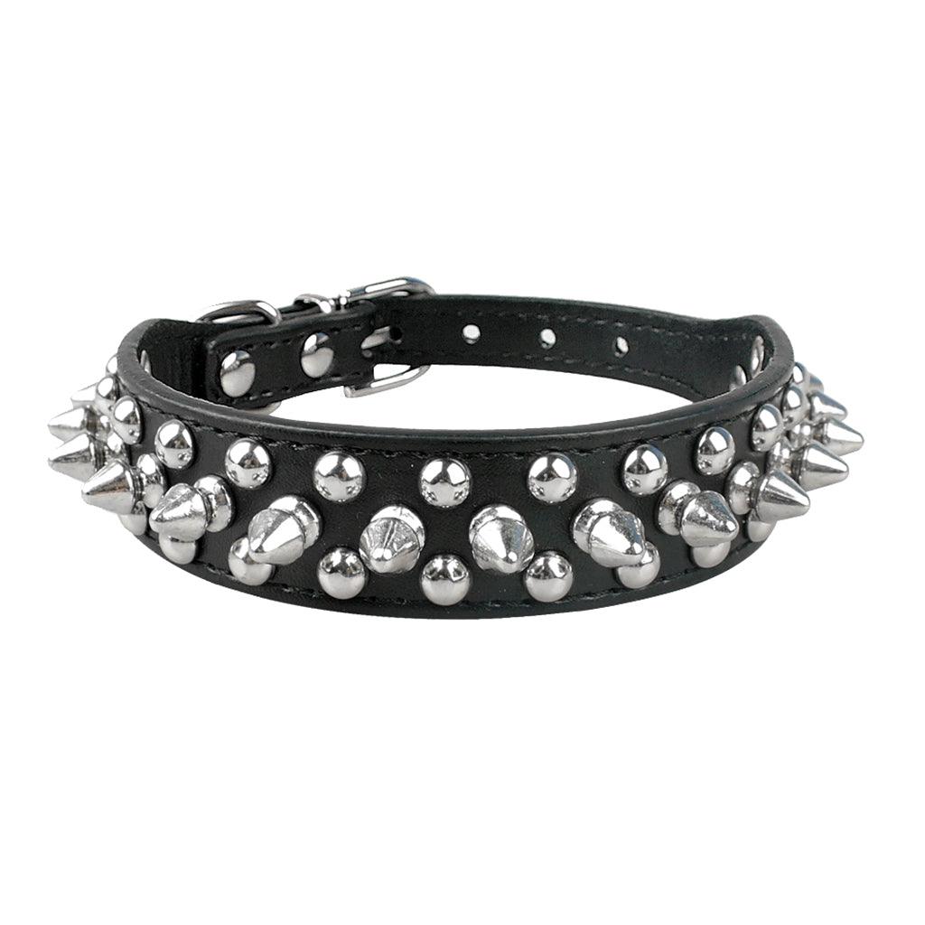 Adjustable Rivet & Spike Studded Pet Collar