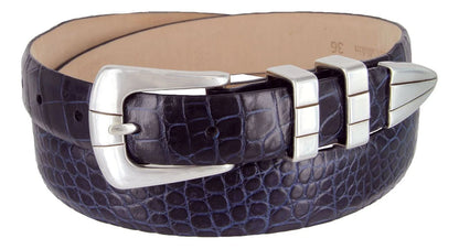 Vince Men’s Genuine Full-Grain Leather Designer Dress Belt - Silver Buckle