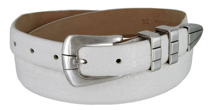 Vince Men’s Genuine Full-Grain Leather Designer Dress Belt - Silver Buckle