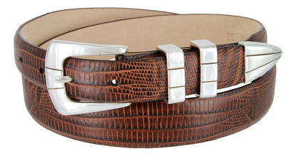 Vince Men’s Genuine Full-Grain Leather Designer Dress Belt - Silver Buckle
