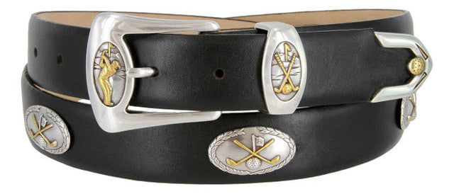 Bayside Italian Calfskin Genuine Leather Designer Dress Golf Belt 1-1/8"(30mm) Wide