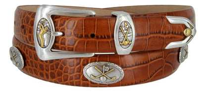 Bayside Italian Calfskin Genuine Leather Designer Dress Golf Belt 1-1/8"(30mm) Wide