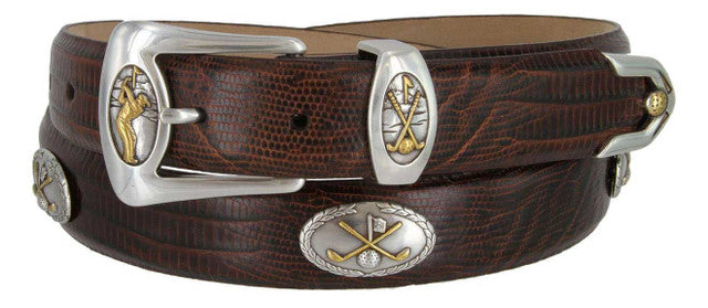 Bayside Italian Calfskin Genuine Leather Designer Dress Golf Belt 1-1/8"(30mm) Wide