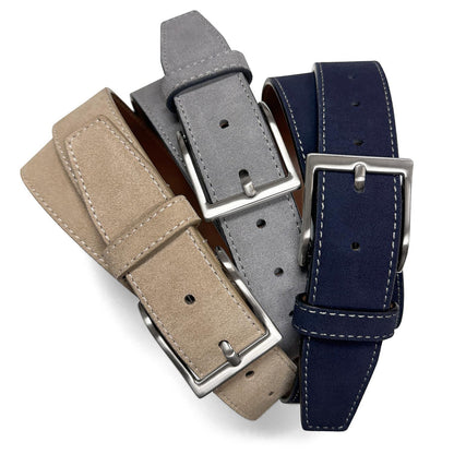 41104 Suede Belt Genuine Suede Leather Casual Jean Belt 1-1/2"(38mm) Wide