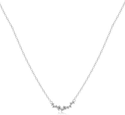 Luxury Rhinestone Necklace for Women - Elegant Dainty Square Crystal Pendant in Gold or Silver