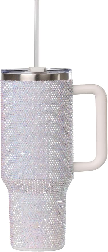 Belt Rhinestone 20 oz Stainless Steel Insulated Travel Mug – Spill-Proof Lid